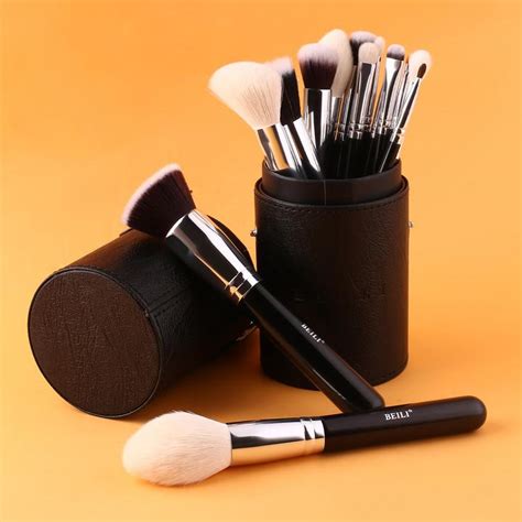 Cheap BEILI Makeup Brushes 15pcs Professional Premium Synthetic Goat