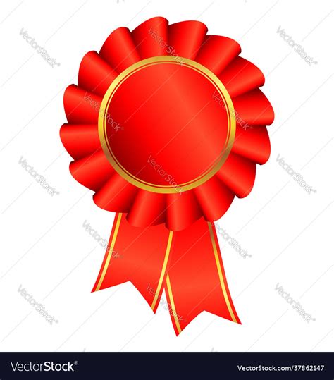 Beautiful red ribbon award with gold accents Vector Image