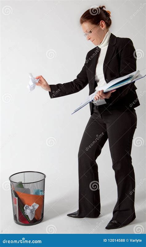 Business Woman Throwing Papers Stock Photo Image Of Folder