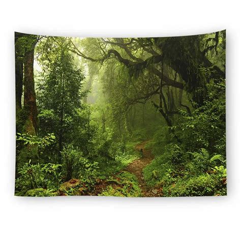 Forest Wall Tapestry Tree Landscape Mandala Tapestry Scenic Curtain