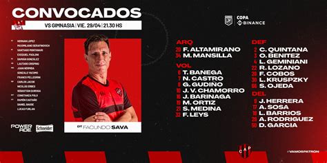 Club A Patronato On Twitter ⚽ Fútbolprofesional 📋 Los Convocados