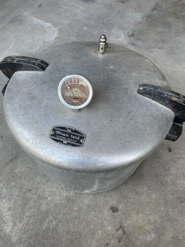 Vintage Magic Seal 7 16 Pressure Cooker Canner 16 Qt Wood Handles Untested Ebay