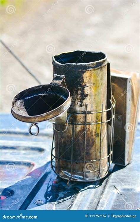 Antique Bee Smoker Used By Bee Keepers Stock Image Image Of Liquid