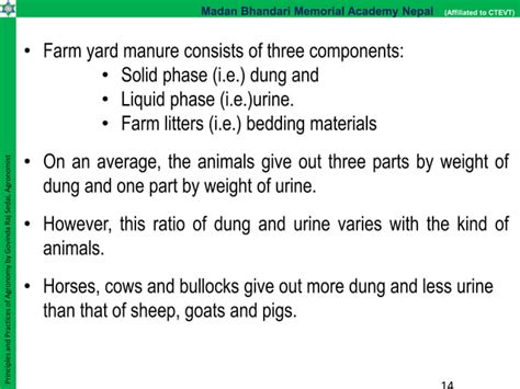 Unit Organic Manures And Fertilizer Definition And Its Types Pptx