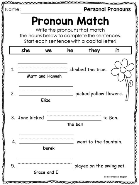 Pronoun Worksheets And Activities Unit At The Park With Pronouns