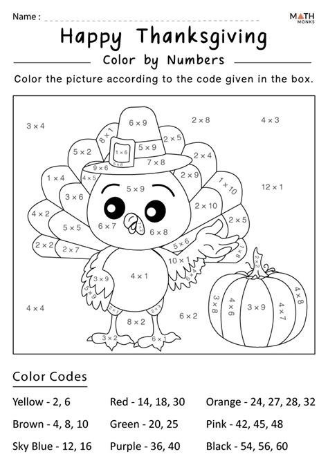 Thanksgiving Math Activities 1st Grade Thanksgiving Math