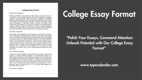 Free Printable College Essay Format Templates [PDF, Word]