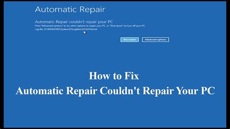 How To Fix Automatic Repair Couldn T Repair PC In Windows 10 YouTube