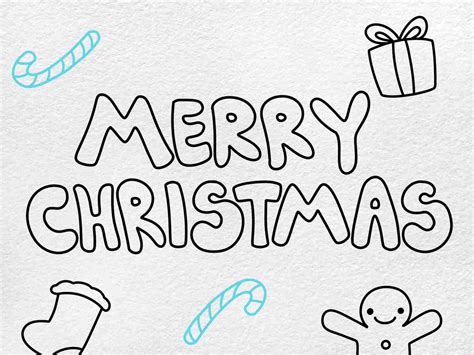 Merry Christmas Drawing (easy) - HelloArtsy