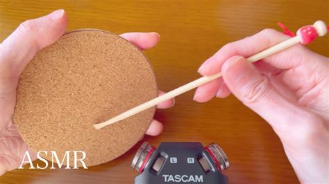 ASMRコルクを耳かきで引っ掻くタッピングする Cork Tapping and Eer Pick YouTube