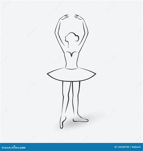 Schizzo Della Ballerina Simbolo Dello Studio Di Dancing Illustrazione