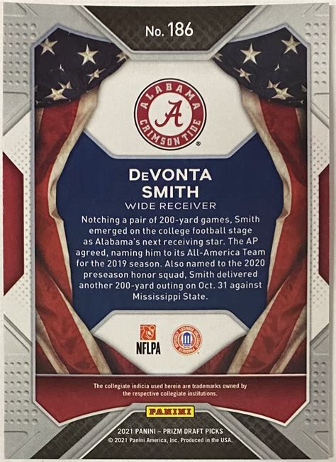 Devonta Smith Panini Prizm Draft Picks Alabama Crimson Tide