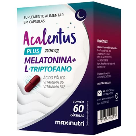 Acalentus Melatonina L Triptofano 60 Cápsulas Maxinutri