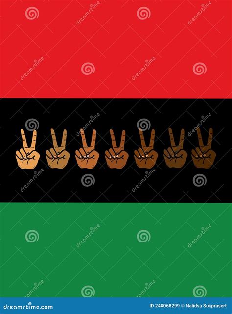 Pan African Flag Juneteenth Black Freedom Liberation Stock Illustration