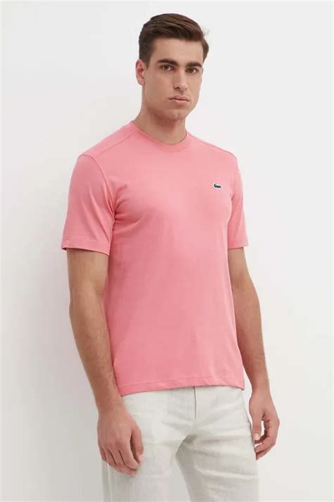 Lacoste T Shirt Mens Pink Color Smooth Buy On Prm