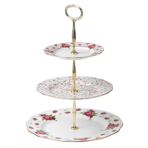 Royal Albert New Country Roses White Vintage 3 Tier Cake Stand Royal Albert® Australia