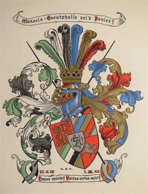 Wappen von Corps Makaria Guestphalia zu Würzburg Coat of arms crest