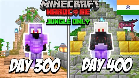 I Survived 400 Days In JUNGLE ONLY Biome In Minecraft Hardcore Hindi