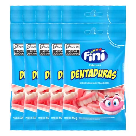 Dentaduras Fini G Bala Gelatina Contendo Pacotes