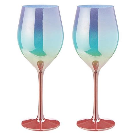 Pastel Ombre Wine Glasses Set Of 2 Home George Glassware Wine Glasses George At Asda