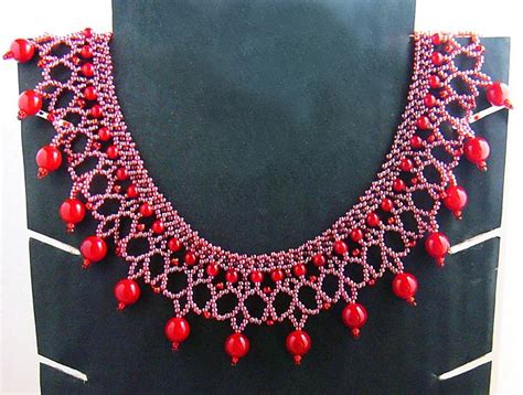 Free Pattern For Necklace Red Berry Beads Magic Beading Patterns Beaded Jewelry Tutorials