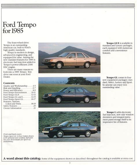 Ford Tempo Brochure