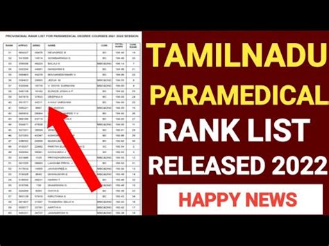 Tn Paramedical Rank List 2022 Paramedical Rank List 2022 In Tamil Tn