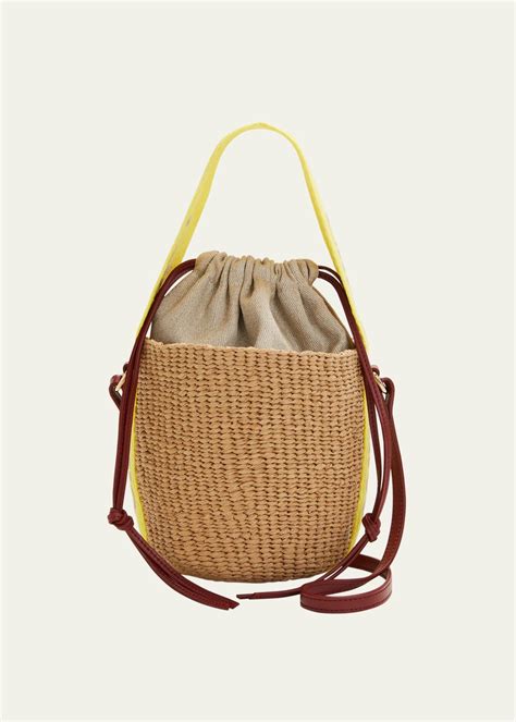 Chloé X Mifuko Woody Small Raffia Bucket Bag In Natural Lyst