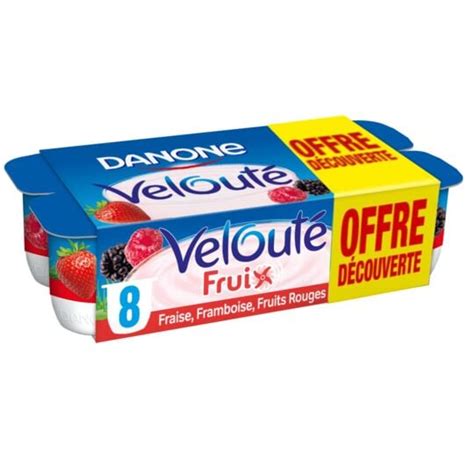 Yaourt Aux Fruits Rouges Brass Fraise Framboise Danone Veloute Fruix