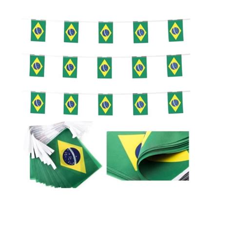 Varal Bandeirinhas Do Brasil Decoração Copa Seleção 10m Elo7