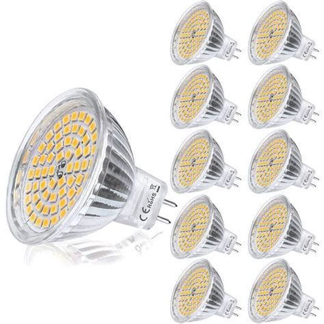 Mr16 Led 12v Gu5 3 Blanc Chaud 5w Ampoule Equivalent à 35w Halogène