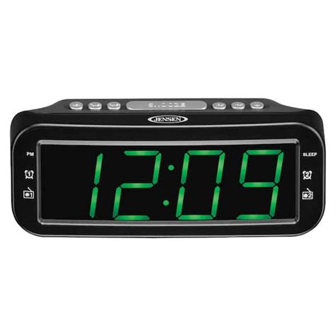 Jensen Digital Am Fm Dual Alarm Clock Radio Jcr 206 The Home Depot