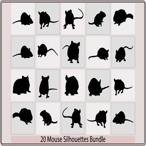 Rat and mouse silhouette,silhouette of a realistic rat,vector ...