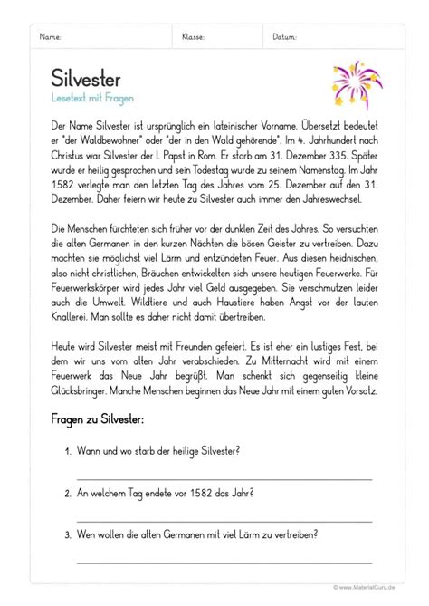 Leseprobe Lesetexte Klasse Zum Ausdrucken Lesen Und Verstehen