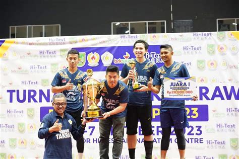 Tim Aura Karimun A Raih Juara Pada Turnamen Sepak Takraw Psti Batam Cup