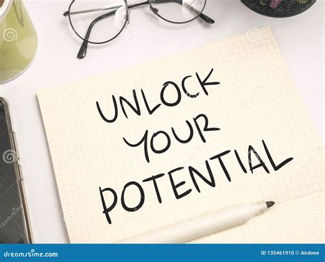 Unlock Your Potential Motivational Inspirational Quotes Stock Photo