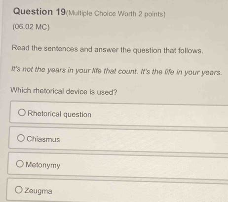 Solved Question Multiple Choice Worth Points Mc Read The