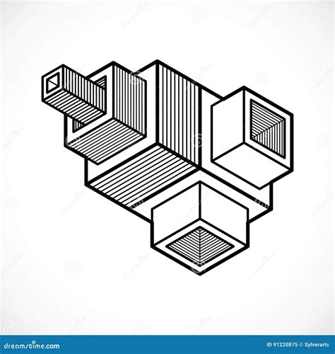 D Dise O Forma Abstracta Del Cubo Del Vector Ilustraci N Del Vector