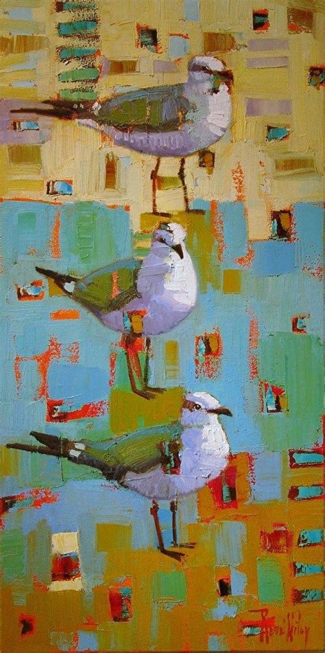 Gull Trio By Ren Wiley Gallery Oil 24 X 12 X 1 5 Gallery Artwork