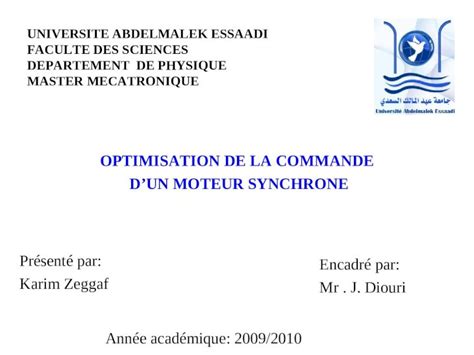 Ppt Universite Abdelmalek Essaadi Faculte Des Sciences Departement De