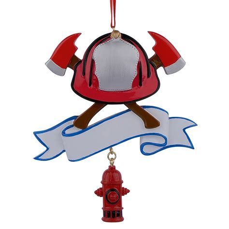 Wholesale Firefighter Personalized Polyresin Christmas Ornament As For Holiday Fire Festival