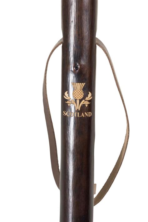 Chestnut Hiking Staff • Engraved Scottish Thistle Classic Canes