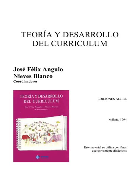 TEORÍA Y DESARROLLO DEL CURRICULUM