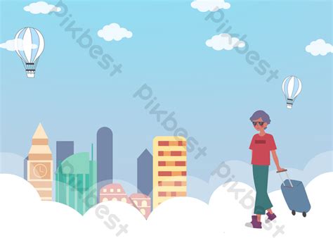 Travel Cartoon Gradient Minimalist Background | PSD Free Download - Pikbest