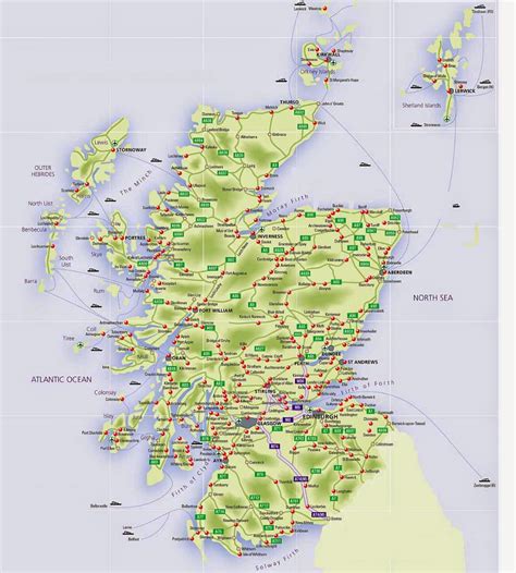 Map Of Scotland With Major Cities And Towns