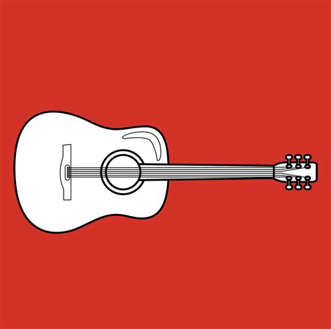 Music Instrumental Guitar Classic Cartoon Digital Stamp Outline 28251587 Vector Art at Vecteezy