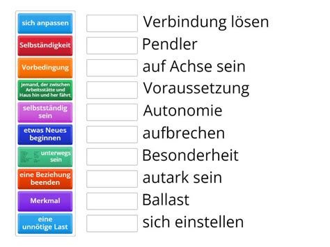 B2 L1D Wortschatz Zum Text Match Up