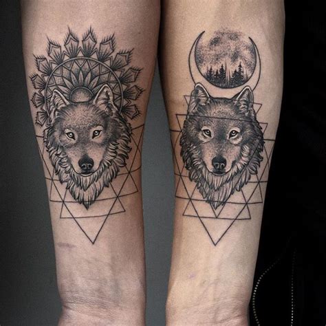 Dark and light wolves for identical twin brothers! Twin Tattoos, Baby ...