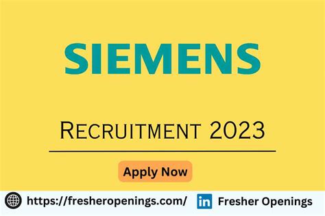 Siemens Careers Recruitment 2023 Hiring For Trainee