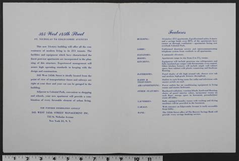 345 West 145th Street The New York Real Estate Brochure Collection